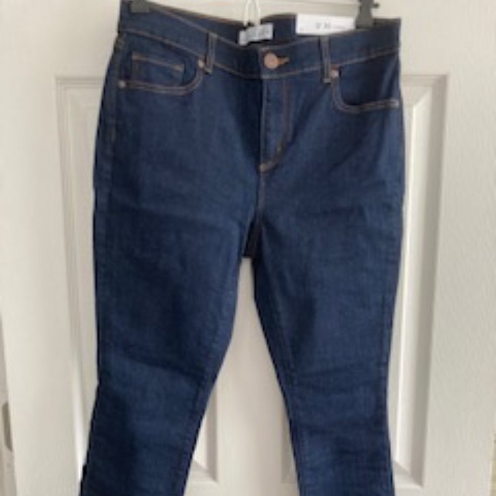 Ann Taylor Loft dark rinse skinny jeans
